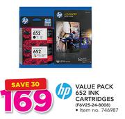 HP Value Pack 652 Ink Cartridges F6V25-24-8008