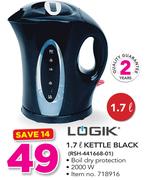 Logik 1.7Ltr Kettle Black RSH-441668-01