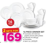 16 Piece Dinner Set-Per 2 Sets