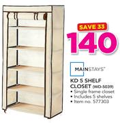 Mainstays KD 5 Shelf Closet WD-5039