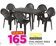 Antracite Oval Ebony Table
