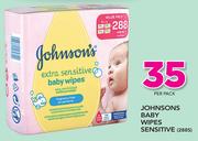 Johnsons Baby Wipes Sensitive 2885-Per Pack