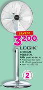 Logik Chrome Pedestal Fan HVFS 40-TX1 F
