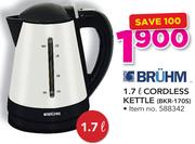Bruhm 1.7Ltr Cordless Kettle BKR-170S