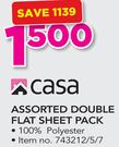 Casa Assorted Double Flat Sheet Pack