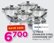 Mainstays 12 Piece Stainless Steel Cookware Set