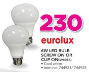 Eurolux 6W LED Bulb Screw On Or Clip On G980ES