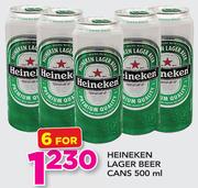 Heineken Lager Beer Cans-6x500ml