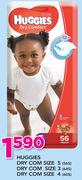 Huggies Dry Com(Size5 56's, Size3 64's, Size4 60's)-Each