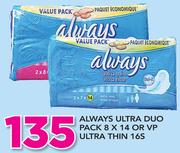 Always Ultra Duo Pack 8x14 Or VP Ultra Thin 16s