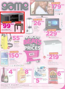Game Malawi : Nobody Beats Our Prices (19 Jan - 24 Jan 2017), page 1