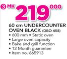 Defy 60Cm Undercounter Oven Black DBO458