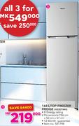 Hisense 168Ltr Top Freezer Fridge H220TWH