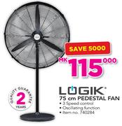 Logik 75Cm Pedestal Fan