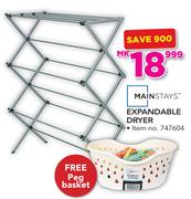 Mainstays Expandable Dryer With Free Peg Basket