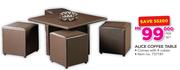 Alice Coffee Table With 4 Cubes-Per Set
