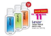 Lexar 16GB Triple Pack USB