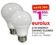 Eurolux 6W Energy Saving Globes-Each