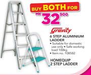 Gravity 6 Step Aluminium Ladder Or Homequip 2 Step Ladder