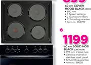 Defy 60Cm Solid Hob Black DBO458