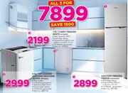 Hisense 220Ltr Top Freezer Fridge+ 13Kg Top Load Washing Machine+ 130Ltr White Chest Freezer