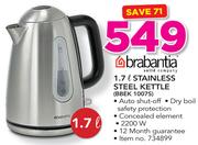 Brabantia 1.7Ltr Stainless Steel Kettle BBEK1007S