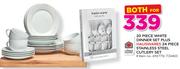 Always 20 Piece White Dinner Set+ Hauswares 24 Piece Stainless Steel Cutlery Set
