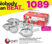 Tissolli 12 Piece Stainless Steel Pot Set With Single Chafing Dish