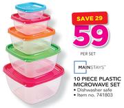 Mainstays 10 Piece Plastic Microwave Set-Per Set