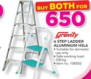 Gravity 6 Step Ladder Aluminium HSL6