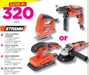 Stramm 150W Orbital Sander, 450W Jigsaw, 500W Grinder Or 500W Impact Drill-Each
