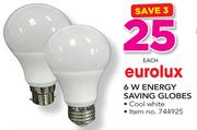 Eurolux 6W Energy Saving Globes-Each