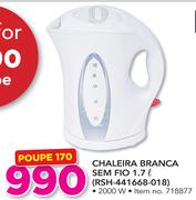 Logik 1.7Ltr Chaleira Branca Sem Fio RSH-441668-018