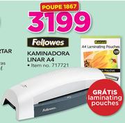 Fellowes Kaminadora Linar A4+ Gratis Laminating Pouches