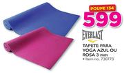 Everlast Tapete Para Yoga Azul Ou Rosa 3mm