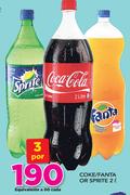 Coke/Fanta Or Sprite-3x2Ltr