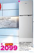 Hisense 168Ltr Top Freezer Fridge H220TWH