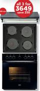 Defy 60Cm Cover Hood Black+  60Cm Solid Hob Black+ 60Cm Undercounter Oven Black