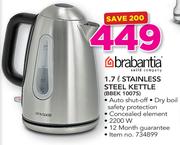 Brabantia 1.7Ltr Stainless Steel Kettle BBEK1007S