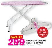 Maxicor Supreme Ironing Board+ Free 10 Pack Hangers