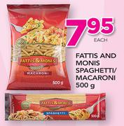 Fattis And Monis Spaghetti/Macaroni-500g Each