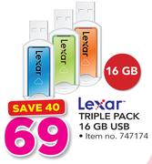 Lexar Triple Pack 16GB USB