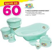 Baby Care 7 Piece Bumper Hamper Mint