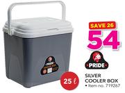 Pride 25Ltr Silver Cooler Box