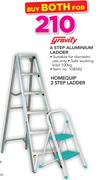 Gravity 6 Step Aluminium Ladder And HomeQuip 2 Step Ladder-For Both