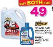 Shield Splash Car Shampoo 5Ltr And Shield Wash And Wax