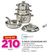 Mainstays 8 Piece Cookware Set-Per Set