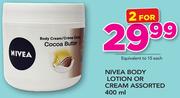 Nivea Body Lotion Or Cream Assorted-2x400ml