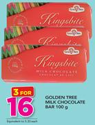 Golden Tree Milk Chocolate Bar-3x100g