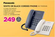Panasonic White Or Black Corded Phone KX-TS500SAB
